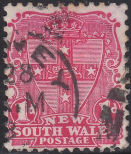 New South Wales 1897 used Sc 98f 1p Seal Die II Perf 12 x 11.5