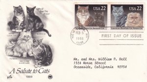 1988, A Salute to Cats, Art Craft/PCS, FDC (E11556)