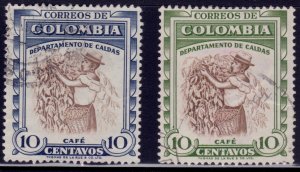 Colombia, 1956, Agriculture, Harvesting Café,10c, used**