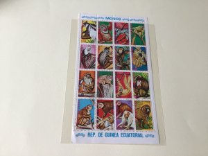 Rep De Guinea Equatorial Monkey  stamps sheet Ref 54394