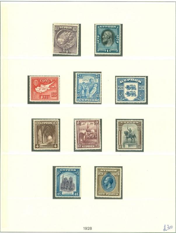 CYPRUS : A Beautiful all Mint, Very Fine Original Gum collection on album pages.