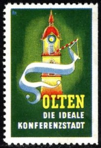 Vintage Switzerland Poster Stamp Olten The Ideal Conference City