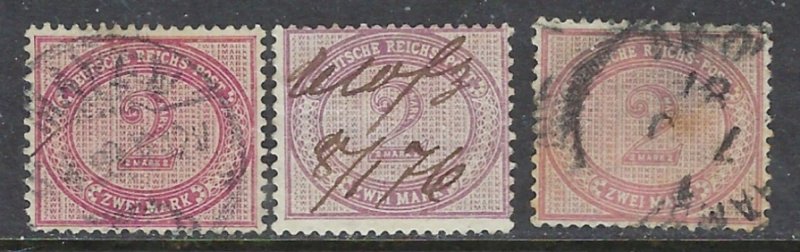 Germany 36;36a;36b Used 1875-90 color varieties (ha1027)