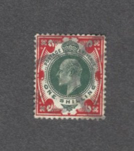 138 - SG 257  - 1s dull green and carmine