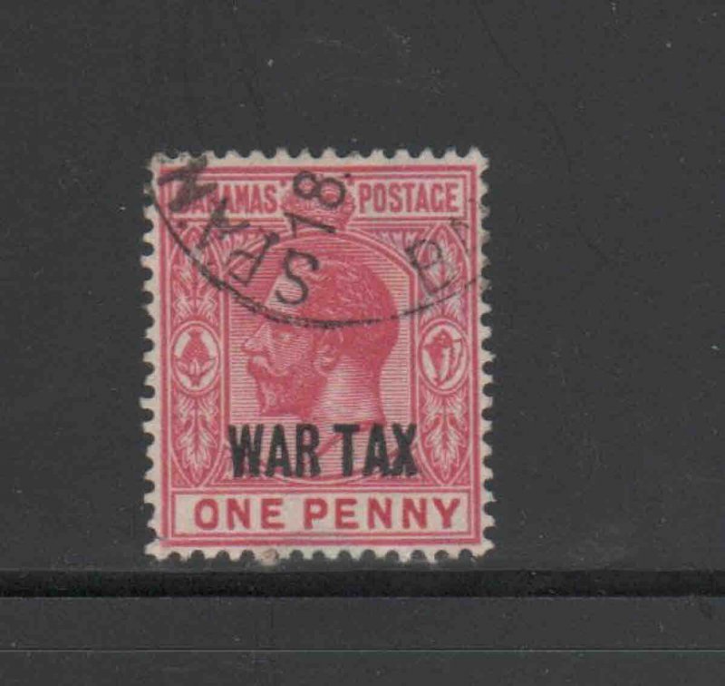 BAHAMAS #MR2  1918  1p KING GEORGE V  WAR TAX    F-VF USED