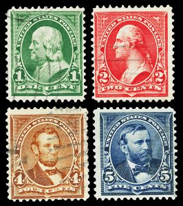 Scott 279,279B,280,281 1c-5c Bureau Issues Used F-VF Cat $6.40