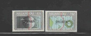 TONGA-NIUAFO'OU #46-47 1984 MAPS MINT VF NH O.G SPECIMEN