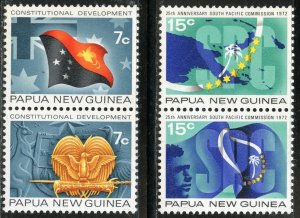 Papua New Guinea Scott 341a,343a MNHOG - Flags and So. Pacific Comm. - SCV $2.25