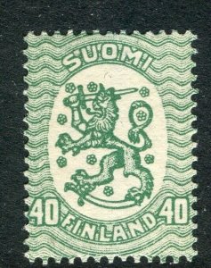 FINLAND; 1917-29 early Lion Type fine Mint hinged Shade of 40c. value