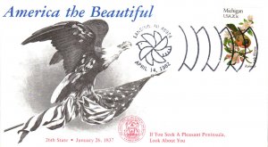 #1974 Michigan Birds - Flowers KMC FDC