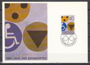 Liechtenstein, Scott cat. 712. International Disabled Year issue. Max. Card. ^