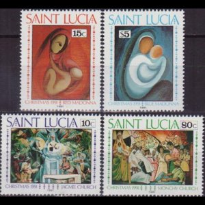 ST.LUCIA 1991 - Scott# 985-8 Christmas Set of 4 NH