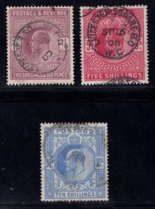 MOMEN: GREAT BRITAIN SC #139-141 1902-11 USED LOT #67868*