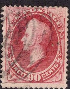 US Stamp #166 90c Rose Carmine Perry USED SCV $275