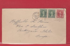 5 cent 3c + 1c + 1c 1st ounce surface rate to ** ITALY ** 1938 Canada cover