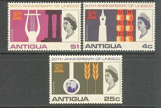 ANTIGUA Sc# 183 - 185 MH FVF Set of 3 UNESCO Science Culture