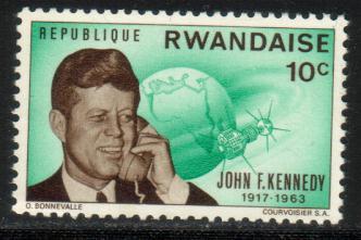 President John F. Kennedy, Rwanda stamp SC#130 mint