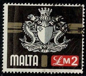 Malta #468 used ?m2 arms w crease