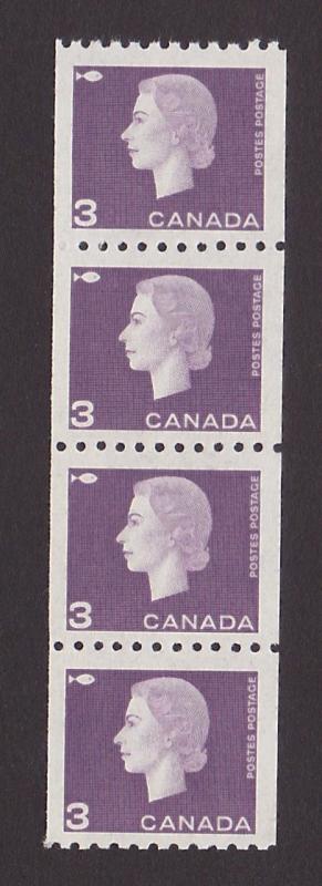 Canada 407 VF MNH Coil Strip of 4