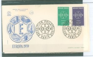 France 929-930 1959 Europa (2) FCC types: Paris and Strasbourg