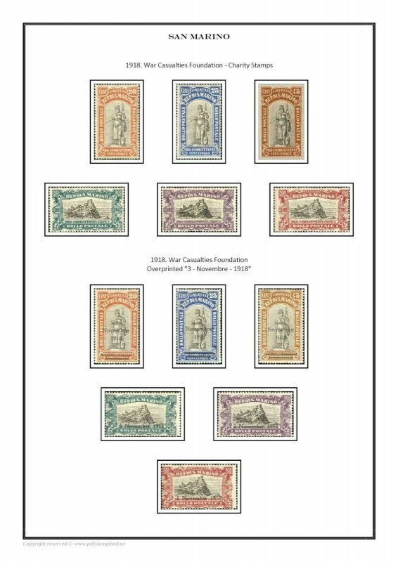 European microstates 1885-2021 (6 albums) PDF STAMP ALBUM PAGES