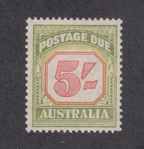 Australia Sc J83 MLH. 1954 5sh Postage Due, perf 14½x14 Almost VF