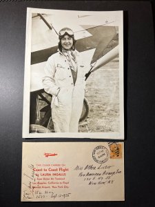 1935 USA Cover Laura Ingalls Flight Cover RPPC With Photo Coast to Coast Airmail