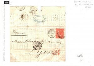 GB Cover PRINTED MATTER France Lyon EL 1870{samwells-covers} 23b.1