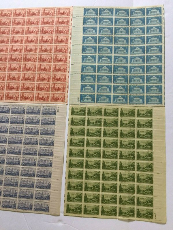 US,6 1950'S  POST OFFICE FRESH,MNH VF, FULL SHEETS,1950'S COLLECTION,MINT NH ,VF