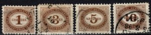 Austria #J1, J3-4, J7 F-VF  Used  CV $4.25 (X879)