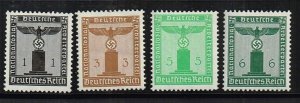 Germany 1938,Sc.#S1; 2, 4, 5 MNH, Eagle on a base