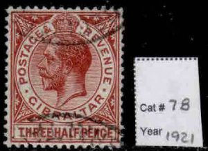 Gibraltar #78 ~ King George V ~ Used (1921)