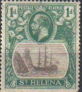 ST HELENA, 1922, MNH 1d. grey and green, King George V