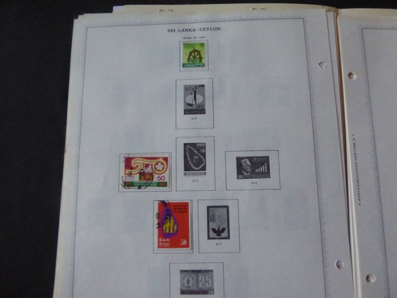 Sri Lanka 1973-1989 Stamp Collection on Album Pages