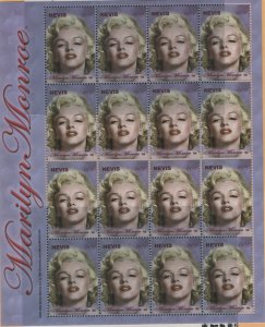 NEVIS 1392 MNH MARILYN MONROE SHEET OF 16,  2004