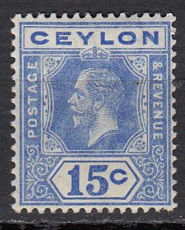 Ceylon - 1912 KGV 15c Sc# 206 - MH (311N)