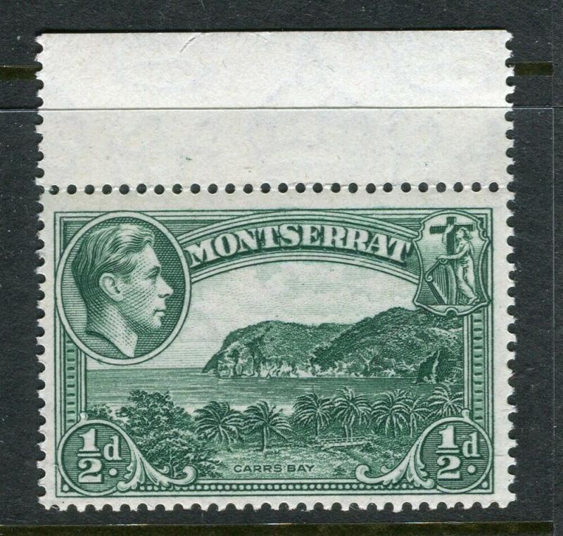 MONTSERRAT; 1938 early GVI issue Mint hinged Shade of 1d. Perf 14 value