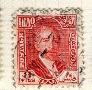 IRAQ; 1932 early Faisal new currency issue fine used Shade of 8f. value