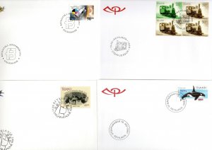 ICELAND. 1996-2001. Four FDC.