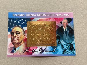 Franklin Roosevelt2023 year 6 blocks Foil. Bronze perforated  NEW MNH**