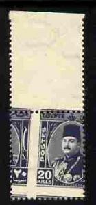 Egypt 1944-52 Farouk 20m grey-violet unmounted mint singl...