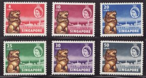 1959 Singapore Sc #43-48 - QEII, New Constitution Lion - MH Cv$13.60