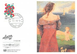 E0012 Maximum card United Nations Geneva 1990 art Ludwig von Hofmann