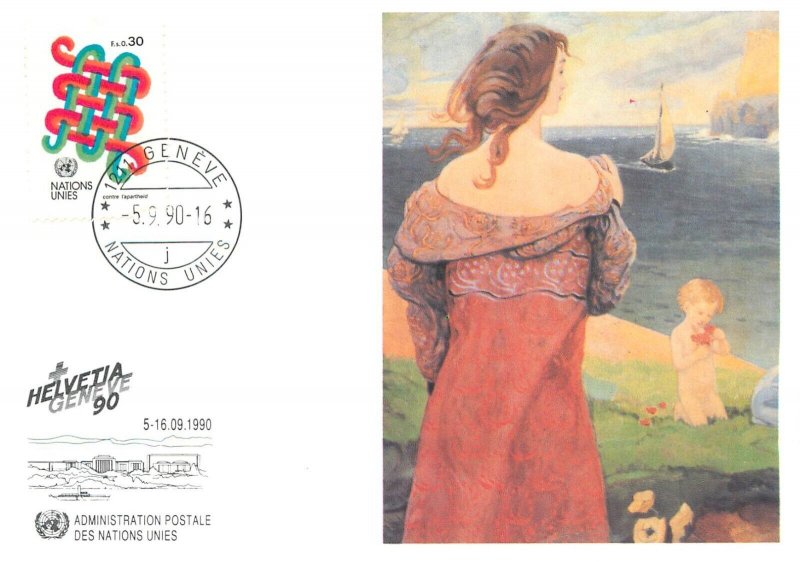 E0012 Maximum card United Nations Geneva 1990 art Ludwig von Hofmann