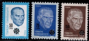 TURKEY Scott 2432-2434 MNH** 1989 surcharge set