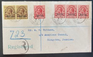 1917 Turks & Caicos Island Cover To Kingston Jamaica Tax War Stamp