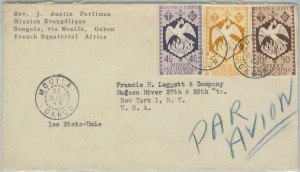 74744 - GABON  Afrique équatoriale - POSTAL HISTORY - COVER to the USA 1946 bird