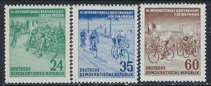 Germany DDR 148-50 MH 1953 Bicycle Race (ak3475)