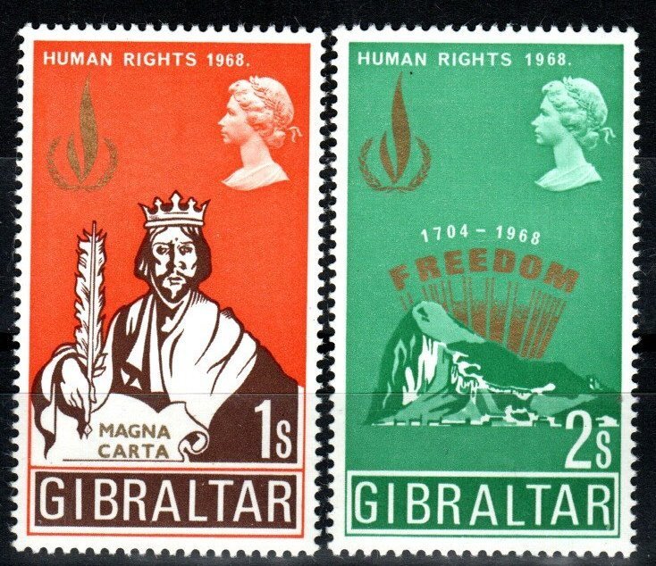 Gibraltar #215-6 MNH