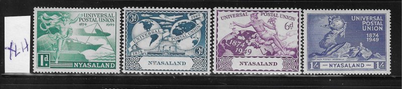 NYASALAND SCOTT #87-90  1949 UPU ISSUE-  MINT LIGHT HINGED